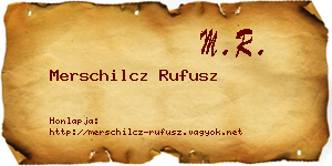Merschilcz Rufusz névjegykártya